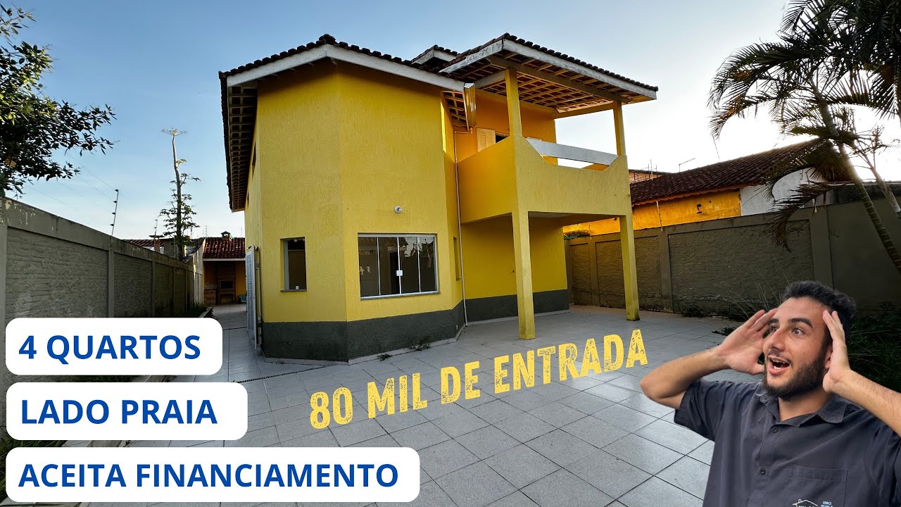 (Vendido) CASA DOS SONHOS NA PRAIA POR 399 MIL COM 4 QUARTOS PISCINA