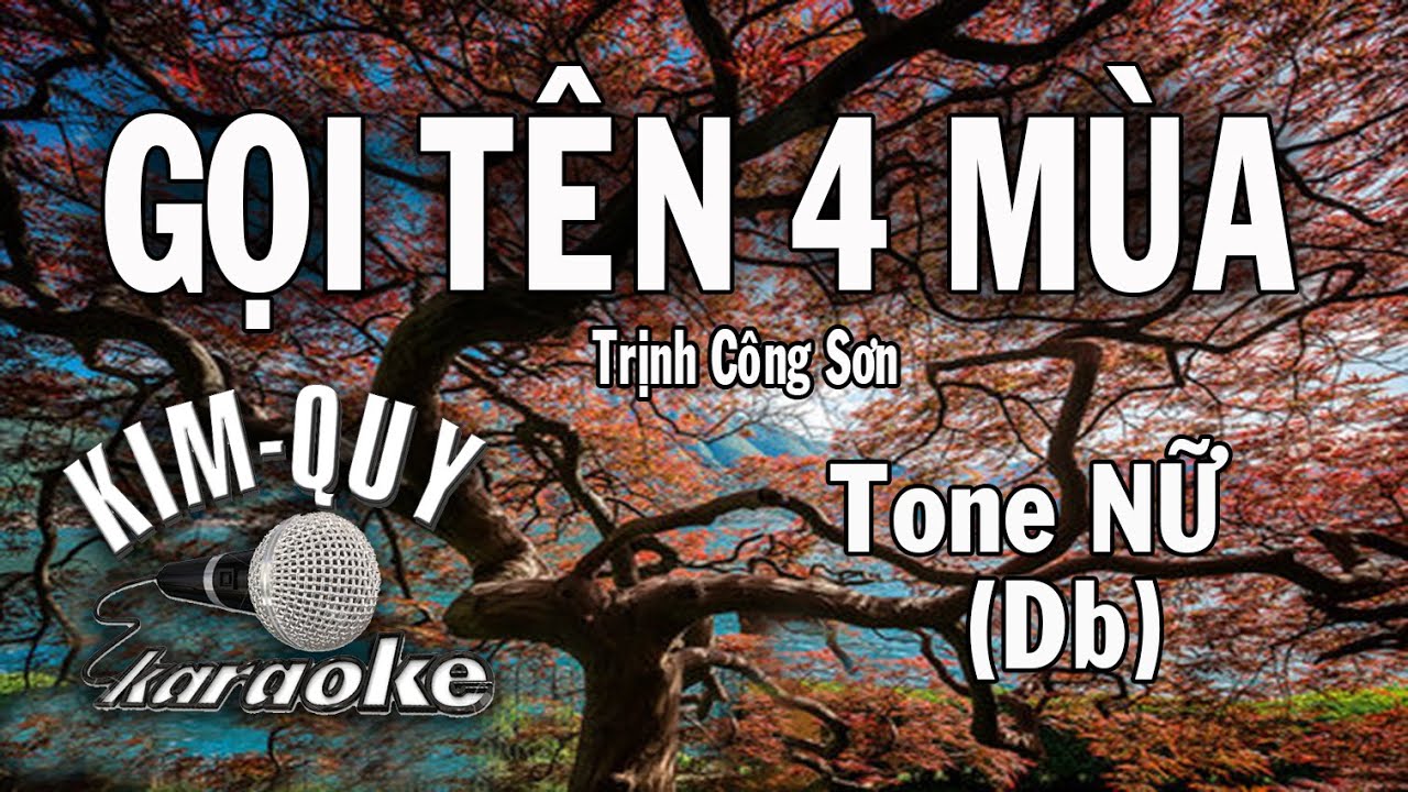 GỌI TÊN BỐN MÙA - KARAOKE - Tone NỮ ( Db/Rê giáng ))