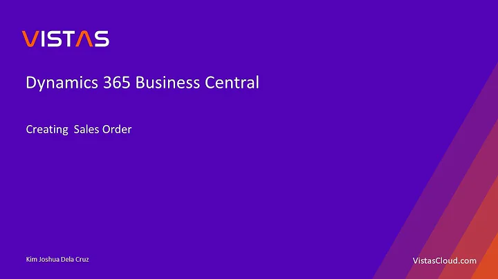 How to Create a Sales Order in Dynamics 365 Business Central