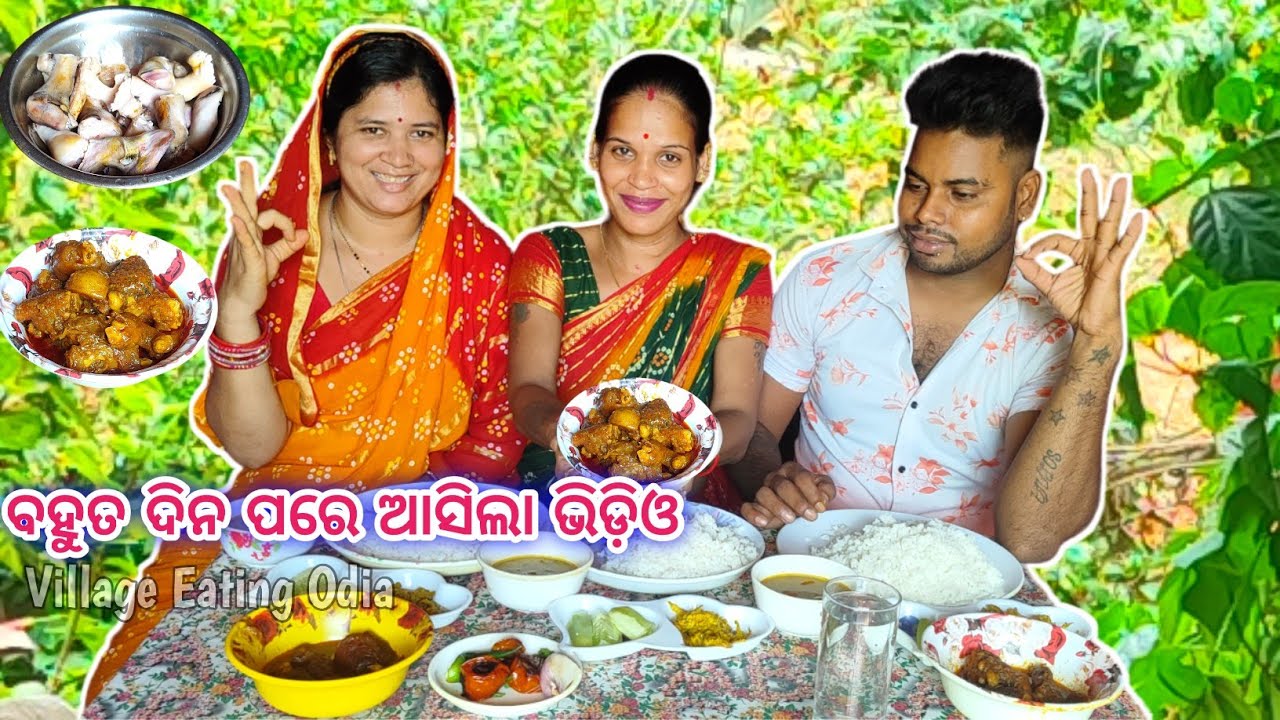 ବହୁତ ଦିନ ପରେ ଆସିଲା ଭିଡ଼ିଓ || Goat leg Curry Eating Challenge 🤣 Full Masti @Villageeatingodia