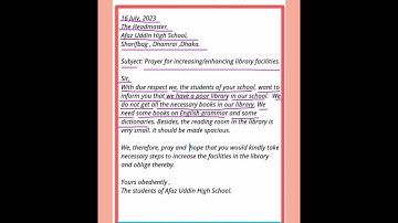 prayer for enhancing library facilities||application for increasing library facilities