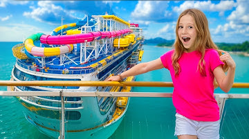 Nastya and Evelyn having fun on a cruise