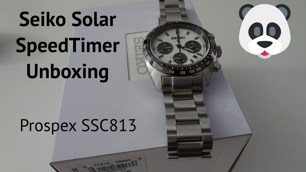 New Seiko Solar Panda Chrono Unboxing (SSC813) YouTube