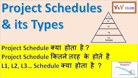 Project Schedule क्या होता है ? Project Schedule कितने तरह के होतें है L1, L2,L3 Schedule ..