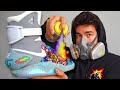 Painting on the worlds most expensive sneakers 30000