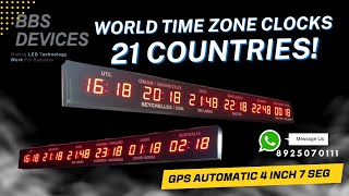 Multi-Time Zone Clock | GPS Synchronized World Clock | Double-Sided 4-Inch Display| 21-Country