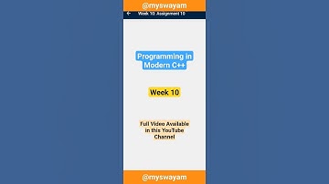Week 10 Programming in Modern C++ #nptel #assignment #solved #swayam #education #shorts