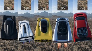 FORZA HORIZON 5| THE ULTIMATE DOWNHILL TOP SPEED + JUMPS OF ALL EXTREME TOYS CARS | 2024 TOP SPEED