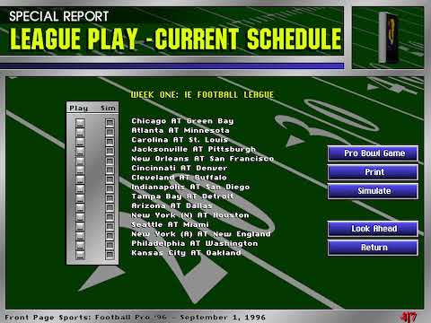 Front Page Sports: Football Pro u002796 Season (DOS, 1995) Retro Review from IE Magazine