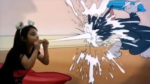 Tom and Jerry the invisible mouse drinking milk 🤣🤣🥛🍼