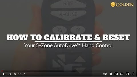 Golden Technologies 5-Zone Power Lift Chair AutoDrive Calibration & Reset Video