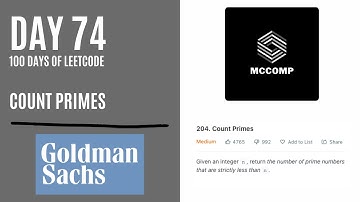 GOLDMAN SACHS INTERVIEW QUESTION | Count Primes (LeetCode problem 204)