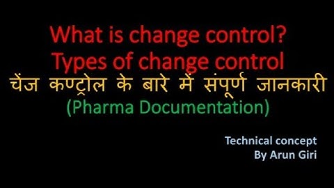 [Hindi] Change control complete information. Pharma Documentation