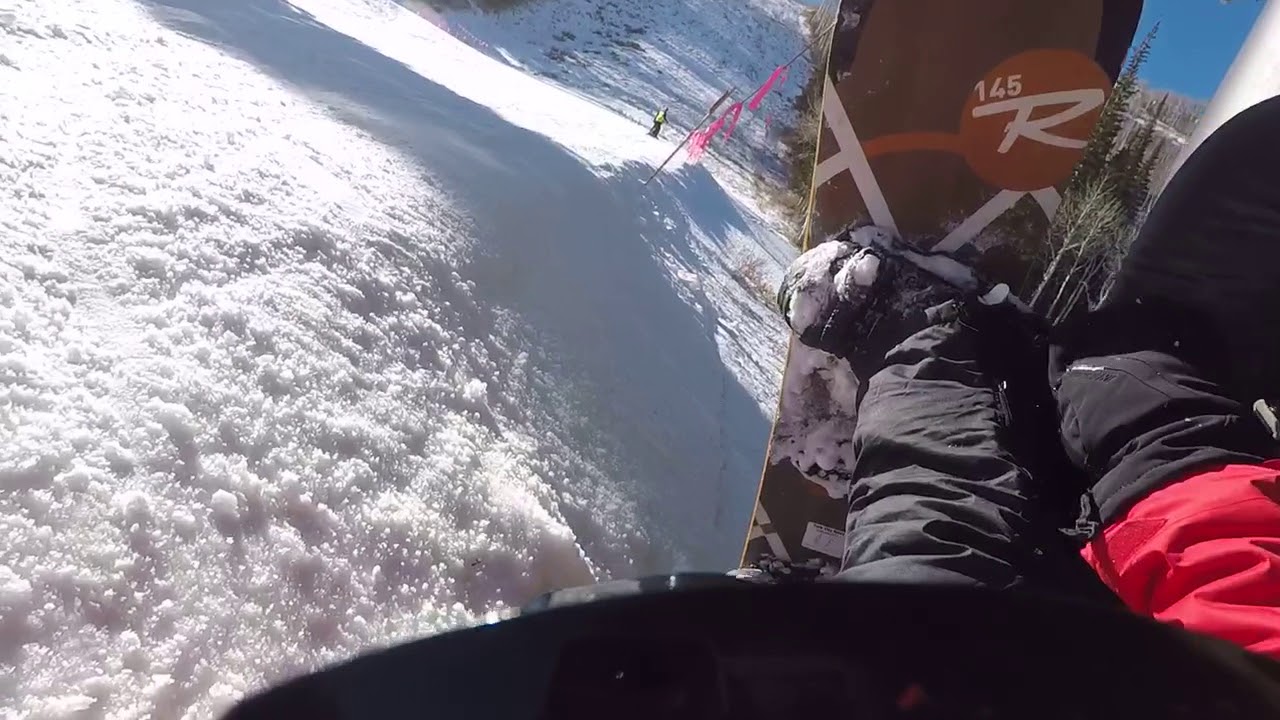 Stay away from fixed objects downhill from snowboard stop lol