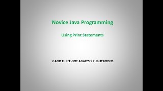 Novice Java Programming   Using Print Statements