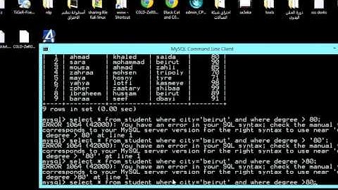 MYSQL database lesson 14