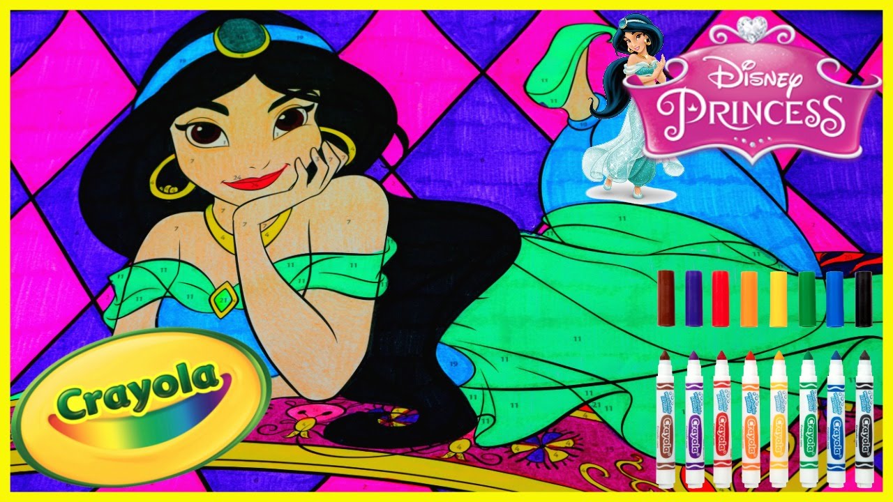 Princess JASMINE Crayola GIANT COLOR BY NUMBER Disney Princess Coloring Pages Color With Me