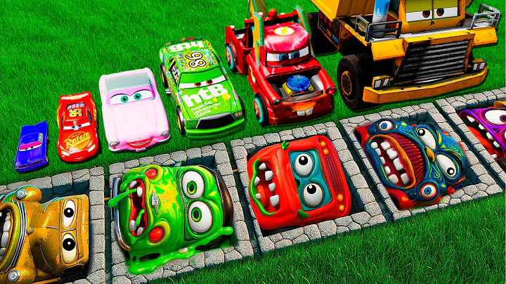 Can ANY Pixar Car Survive These Giant Pit Traps? Lightning McQueen's Biggest Challenge Yet l BeamNG