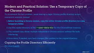 How to Create Multiple Selenium ChromeDriver Sessions by Managing Chrome Profile Directories