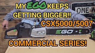 New Ego CSX5000 not CS2000, 20 inch commercial series electric chainsaw review and testing! 3.5kw