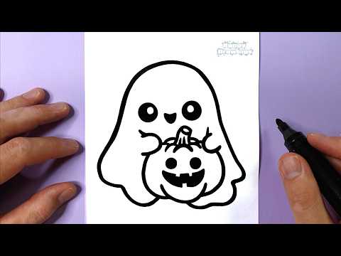 Cute Ghost Drawing Tutorial | Easy Halloween Drawing