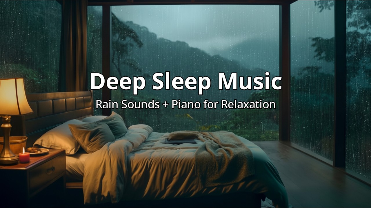 FALL ASLEEP INSTANTLY with Rain on Window & Soft Piano – Deep Sleep Music