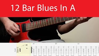 12 Bar Blues In A Major Guitar Backing Track With Tabs