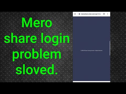 Mero share account log in problem is sloved.mero शेयर लग इन समस्या समाधान भयो