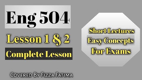 Eng 504/Lesson 1&2/Short Lecture/Second Language Acquisition