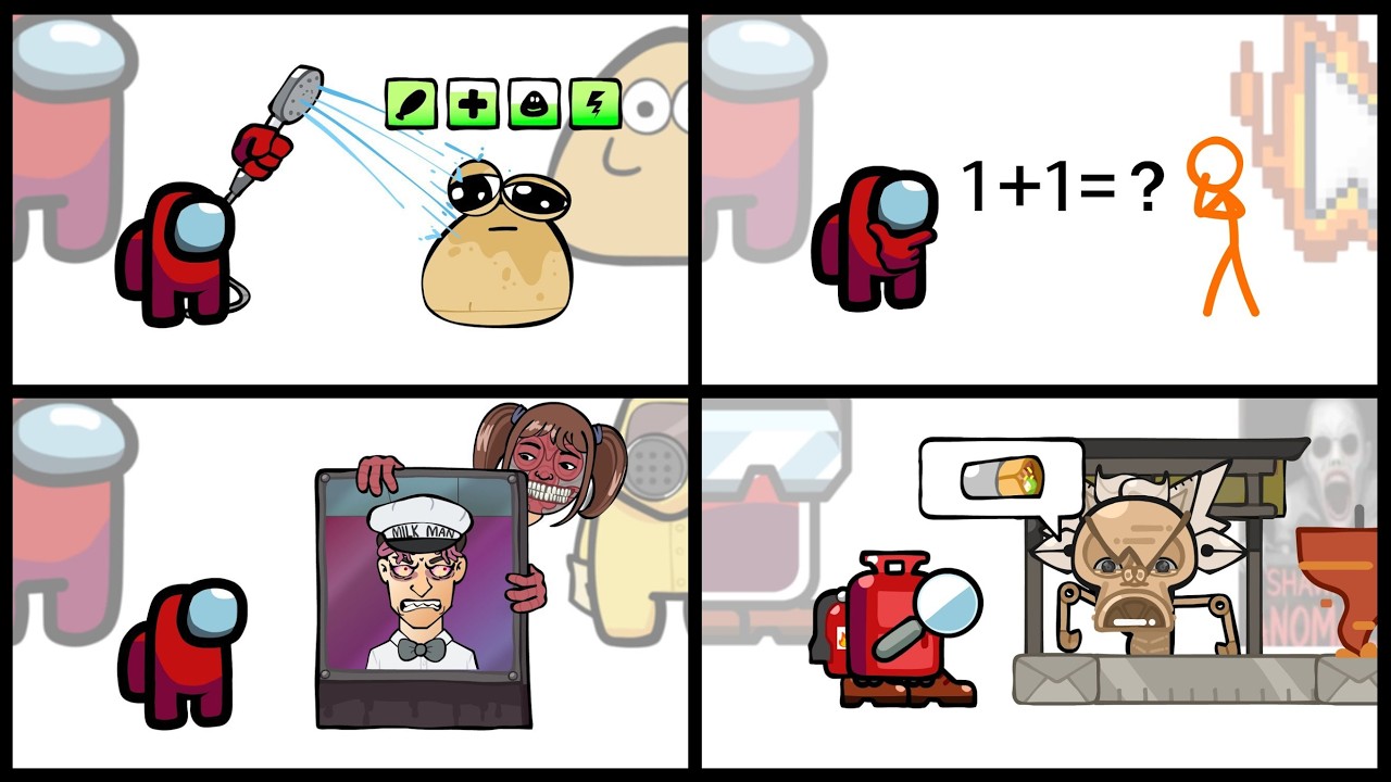 Mini Crewmate Kills Italian Brainrot Characters - Part 1-4 | Among Us