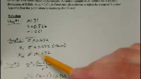 Hypothesis Testing   One Population Standard Deviation Traditional Approach