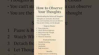 How to Observe Your Thoughts