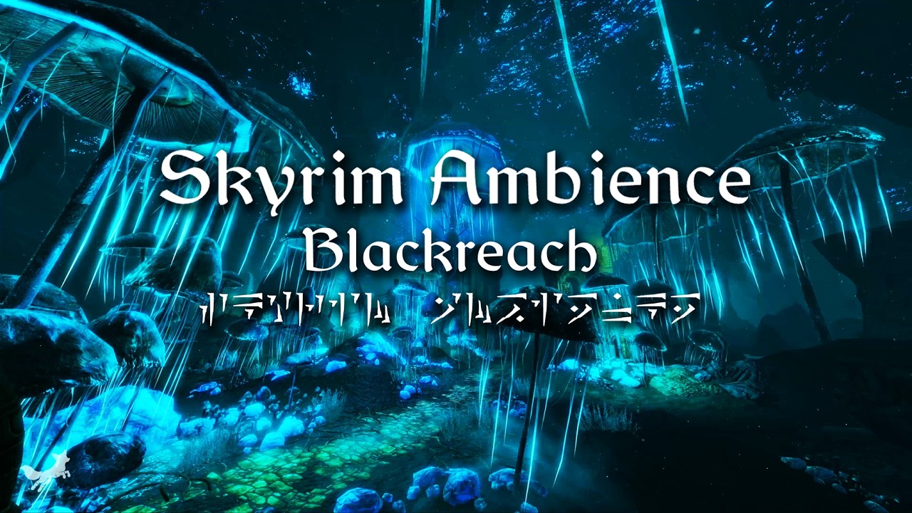 Skyrim 4K Ambience | Blackreach | 1 Hour of Skyrim Scenery and Music to Study and Relax