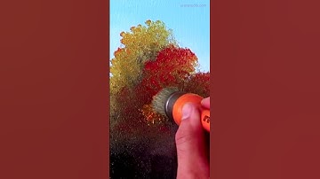 Step by step Acrylic Painting Techniques Autumn Sunny Landscape #acrylicpainting #painting