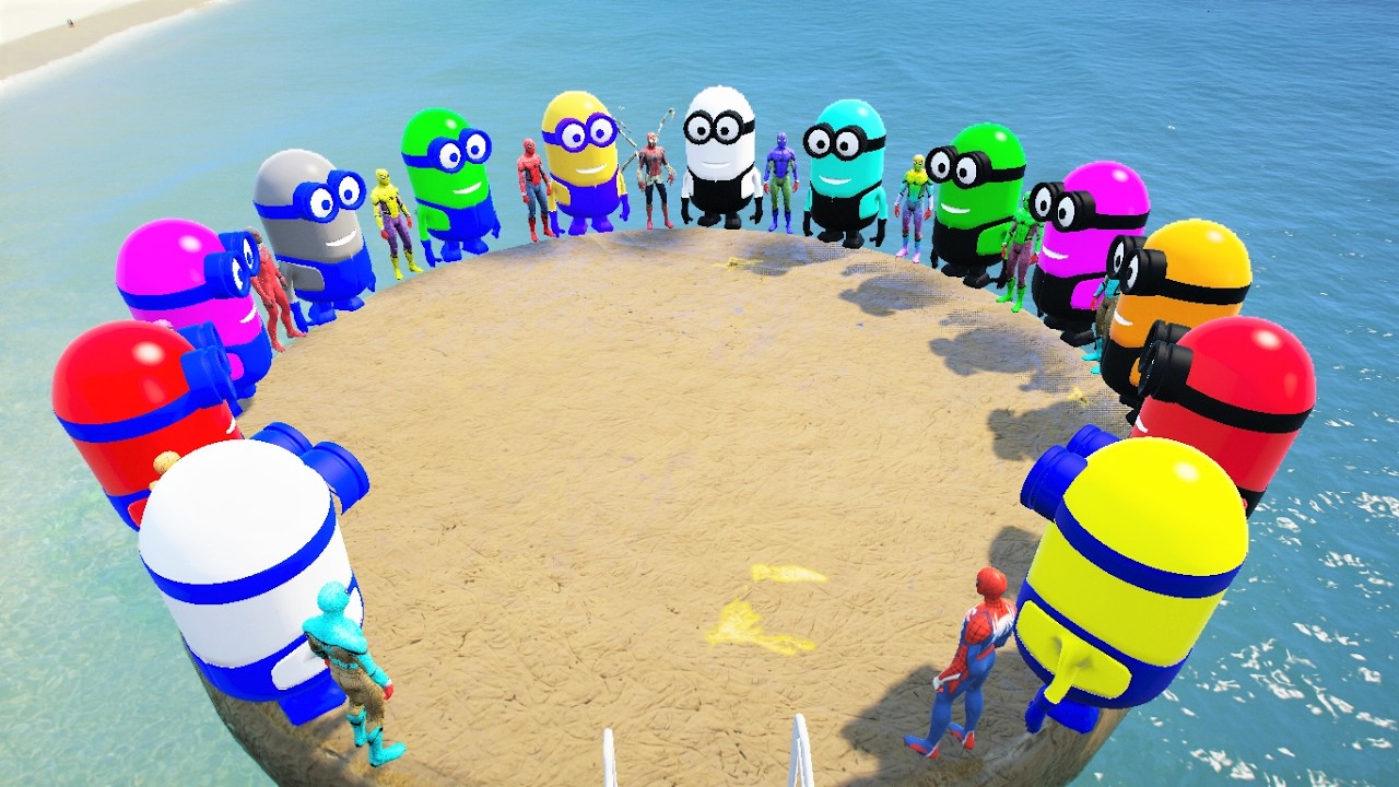 Gta 5 Spiderman vs minion Ragdoll moments #160