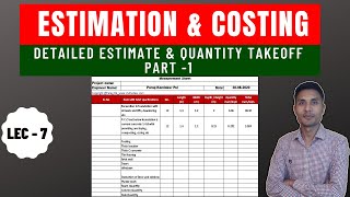 Detailed estimate and Quantity Takeoff of Building Part 1