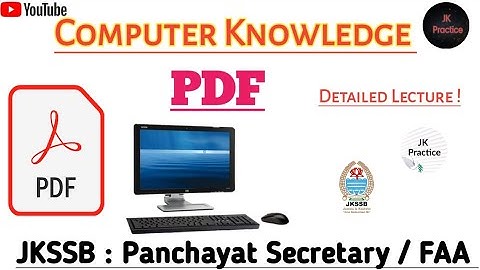 PDF In Computer knowledge JKSSB | PDF JKSSB | Panchayat Secretary #jkssbvlw