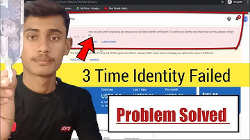3 Time identity verification failed In Google AdSense | How to Solve iden-verification