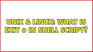 Unix & Linux: What is exit $ in shell script