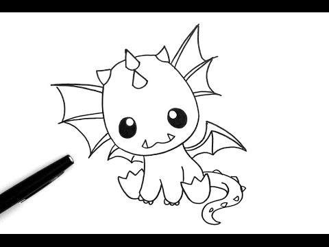 How To Draw Kawaii Dragon