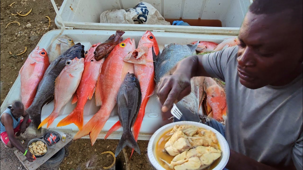 Offshore deep water hunt catch clean and cook black jack