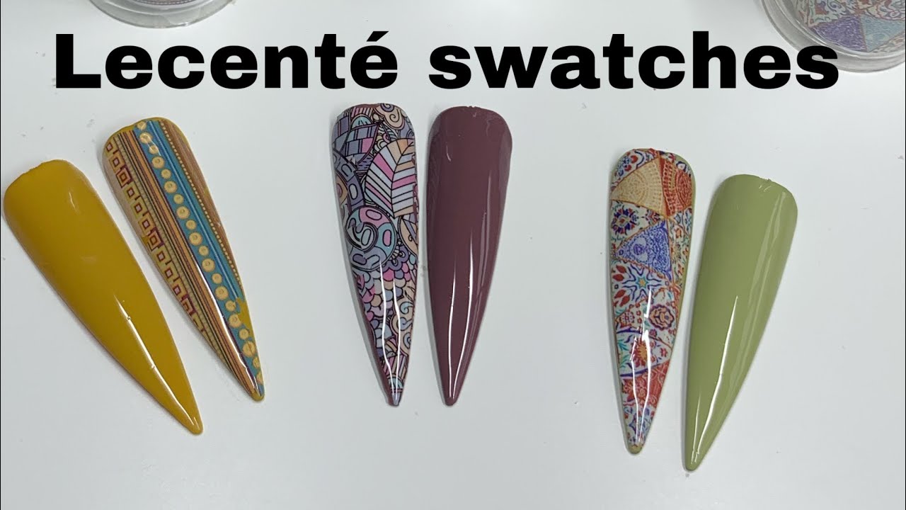 Lecenté gel and foil swatches