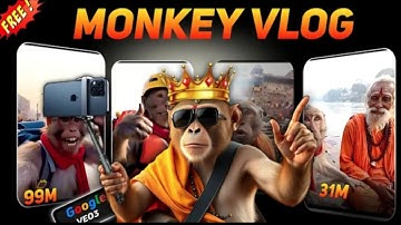 🙉 ai monkey vlogs video kaise banaye ! 🤩 how to make monkey vlogs !💯 ai animal video generator free