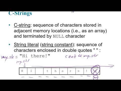 Gaddis C++ Chapter 10 - Char's, C-Strings, and C++ String Objects