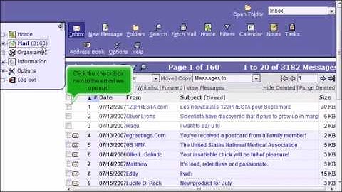 Horde: How to Open an Email Message