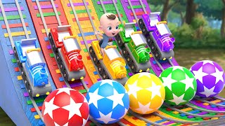 Exciting Color Train | Ten In The Bed & Skip to My lou | Nursery Rhymes & Kids Songs | Kindergarten