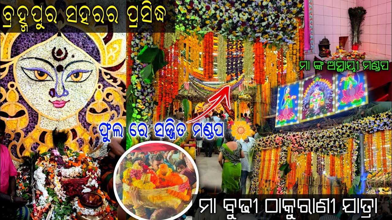 ବ୍ରହ୍ମପୁର ସହରର ରାଣୀ ମା ବୁଢୀ ଠାକୁରାଣୀ ଙ୍କ ଯାତ୍ରା - 2025🙏।। ପୁରା ଫୁଲ ରେ ସଜ୍ଜିତ ମା ଙ୍କ ଅସ୍ଥାୟୀ ମଣ୍ଡପ 🌼