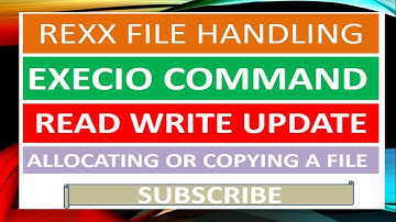 REXX FILE HANDLING | REXX COMMANDS IN MAINFRAME - EXECIO | READ, WRITE, UPDATE A FILE, ALLOCATION