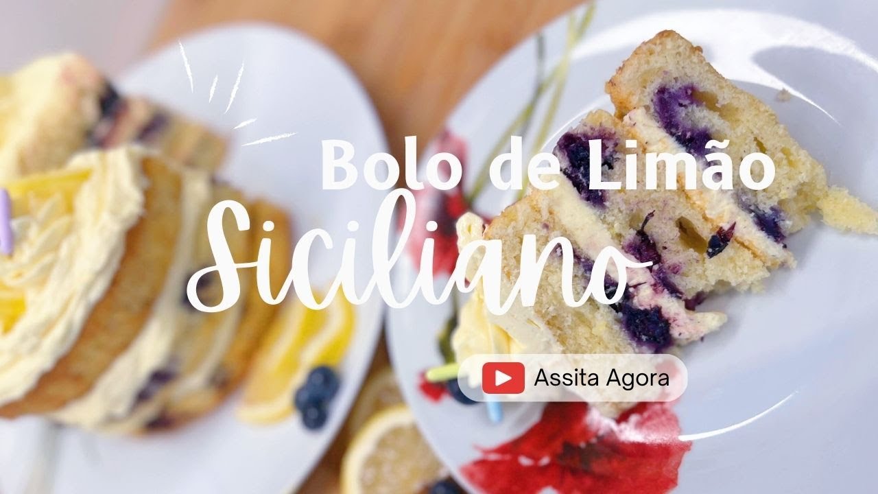 Receita de Bolo de Limão Siciliano com Mirtilos