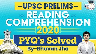 UPSC Prelims 2020 CSAT | Reading Comprehension PYQ's Solved | Detailed Analysis | StudyIQ IAS